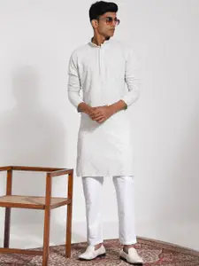 VASTRAMAY Embroidered Regular Sequinned Kurta with Pyjamas