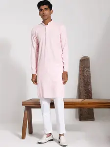 VASTRAMAY Embroidered Regular Long Sleeves Sequinned Kurta with Pyjamas