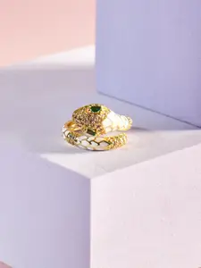 SALTY Stones Studded Pythons Charm Adjustable Finger Ring
