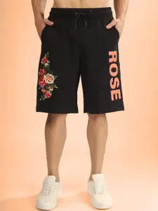WEARDUDS Men Rose Printed Relaxed Fit Pure Cotton Shorts