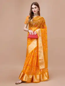 HERE&NOW Floral Embroidered Organza Saree