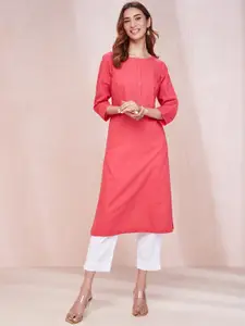 Fabindia Round Neck Cotton Straight Kurta