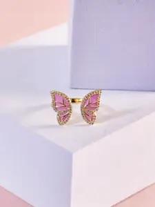 SALTY Butterfly Cham Artificial Stones Studded Adjustable Finger Ring