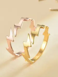 SALTY Men Gold-Toned Adjustable Finger Ring