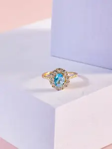 SALTY Blue Lagoon Stones Studded Adjustable Finger Ring