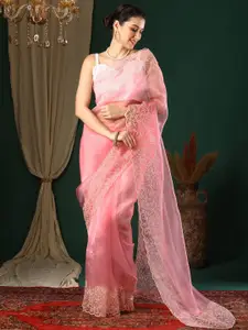 Anouk Embroidered Organza Saree