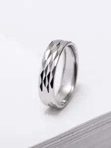 Zavya Men 925 Pure Sterling Silver Rhodium-Plated Finger Ring