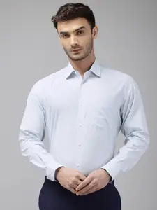 Van Heusen Pure Cotton Custom Fit Self Design Opaque Formal Shirt