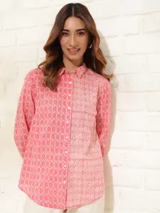Fabindia Opaque Abstract Printed Cotton Casual Shirt