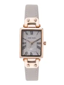 ANNE KLEIN Women Rectangular Dial & Leather Straps Analogue Watch NEAK3752RGTP
