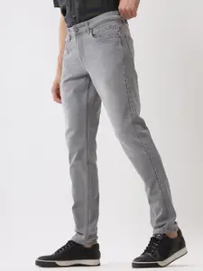 WROGN Men Slim Fit Mid-Rise Clean Look Light Fade Jeans