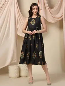 FASHION DREAM Floral Print Fit & Flare Midi Dress