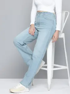 Levis Women High Rise Ribcage Slim Straight Fit Light Fade Stretchable Jeans