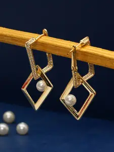 Designbox Gold-Plated Geometric Drop Earrings