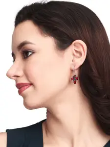 Anvik Silver-Plated Contemporary Oxidised Drop Earrings