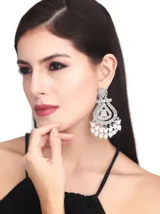 Anvik Silver-Plated Contemporary Chandbalis Earrings