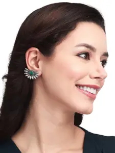 Anvik Silver-Plated Floral Studs Earrings