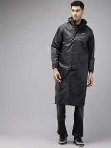 Wildcraft DOTED CAMO Printed Hooded Longline Rain Jacket