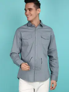 V-Mart Twill Spread Collar Slim Fit Cotton Casual Shirt