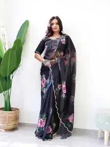 Anouk Floral Embellished Organza Saree