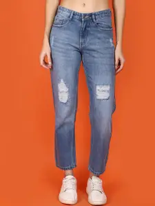 V-Mart Women High-Rise Mildly Distressed Heavy Fade Jeans