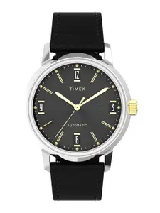Timex Men Dial & Leather Straps Round Analogue Watch TW2W33900U9