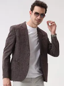 WROGN Slim-Fit Notched Lapel Collar Single-Breasted Blazer