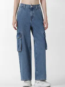 ONLY ONLAFET HW Women Straight Fit High-Rise Clean Look Pure Cotton Cargo Jeans