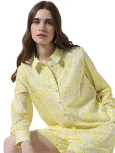 ONLY ONLZEN LS Self Designed Spread Collar Pure Cotton Casual Shirt