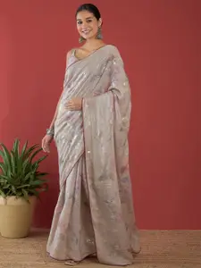 Anouk Floral Embroidered Brasso Saree