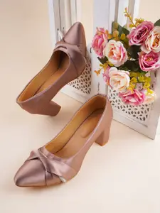 Try Me Pointed Toe Block Heeled Pumps