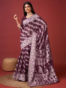 DIVASTRI Ethnic Motifs Woven Design Zari Pure Cotton Banarasi Saree
