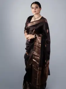 DIVASTRI Woven Design Zari Pure Silk Kanjeevaram Saree