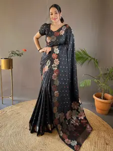 DIVASTRI Woven Design Zari Pure Silk Kanjeevaram Saree
