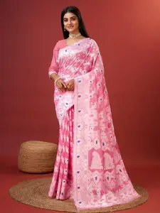 DIVASTRI Woven Design Zari Pure Cotton Banarasi Saree