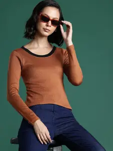 DressBerry Contrast Trims Pullover