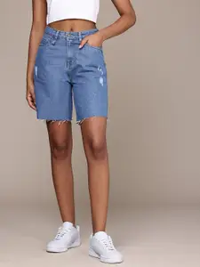 The Roadster Life Co. Women Low Distressed Denim Shorts