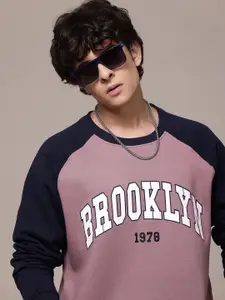 The Roadster Lifestyle Co. Typography Print Oversized Sweatshirt