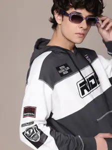 The Roadster Lifestyle Co. Striped Hooded Relaxed Fit Sweatshirt