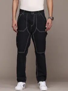 The Roadster Lifestyle Co. Men Mid-Rise Relaxed Fit Pure Cotton Trousers