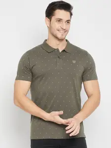 Duke Abstract Printed Polo Collar Short Sleeves Slim Fit T-shirt