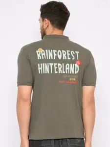 Duke Typography Printed Polo Collar Slim Fit T-shirt