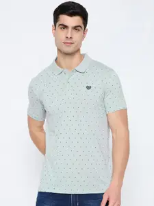 Duke Geometric Printed Polo Collar Short Sleeves Cotton Slim Fit T-shirt