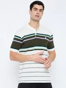 Duke Striped Polo Collar Cotton Slim Fit T-shirt
