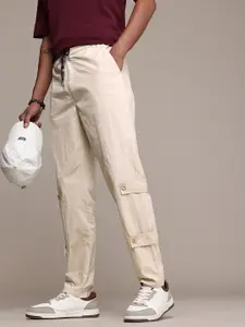 The Roadster Life Co. Men Relaxed Loose Fit Pure Cotton Trousers