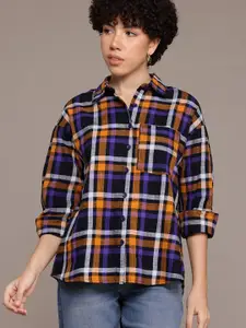 Roadster The Lifestyle Co. Pure Cotton Tartan Checked Casual Shirt