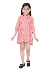 Hunny Bunny Girls Polka Dots Printed Shirt Dress