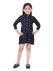 Hunny Bunny Girls Polka Dots Printed Shirt Dress