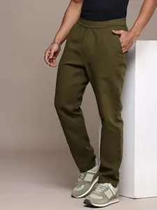 The Roadster Life Co. Men Textured Pure Cotton Joggers Trousers