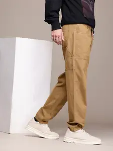 The Roadster Life Co. Men Pure Cotton Relaxed Loose Fit Cargos Trousers